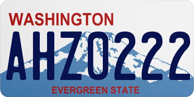 WA license plate AHZ0222
