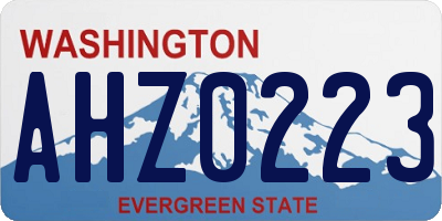 WA license plate AHZ0223
