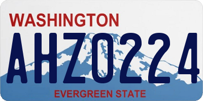 WA license plate AHZ0224