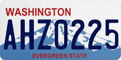 WA license plate AHZ0225