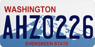 WA license plate AHZ0226