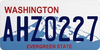 WA license plate AHZ0227