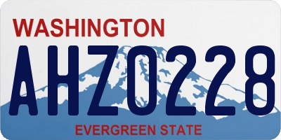 WA license plate AHZ0228