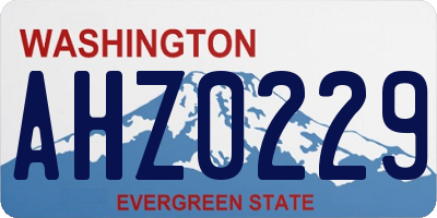 WA license plate AHZ0229