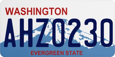 WA license plate AHZ0230