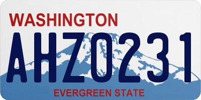 WA license plate AHZ0231