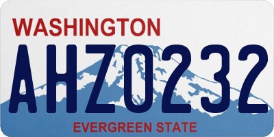 WA license plate AHZ0232