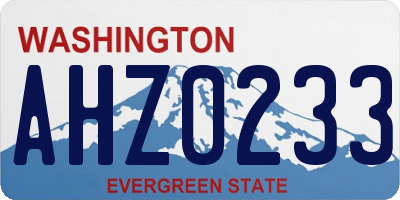 WA license plate AHZ0233