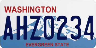 WA license plate AHZ0234