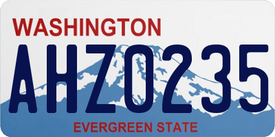 WA license plate AHZ0235