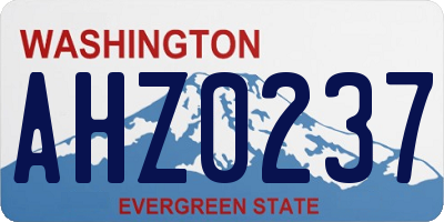 WA license plate AHZ0237