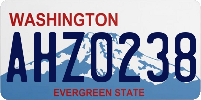 WA license plate AHZ0238