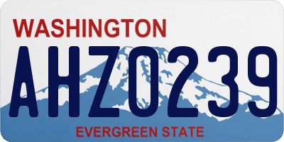 WA license plate AHZ0239