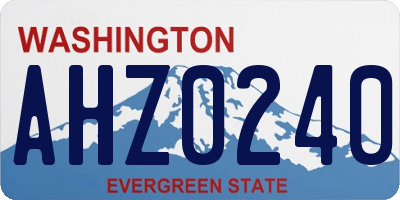 WA license plate AHZ0240