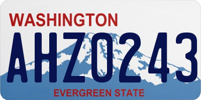 WA license plate AHZ0243