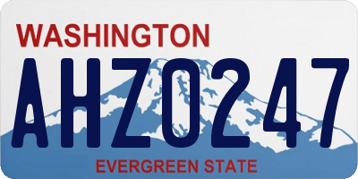WA license plate AHZ0247