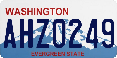 WA license plate AHZ0249