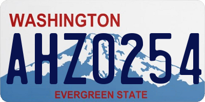 WA license plate AHZ0254