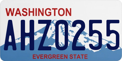 WA license plate AHZ0255