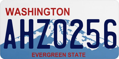 WA license plate AHZ0256
