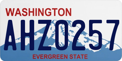 WA license plate AHZ0257