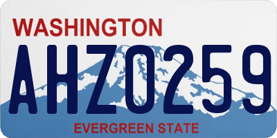 WA license plate AHZ0259