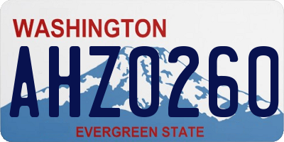 WA license plate AHZ0260