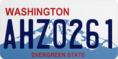 WA license plate AHZ0261