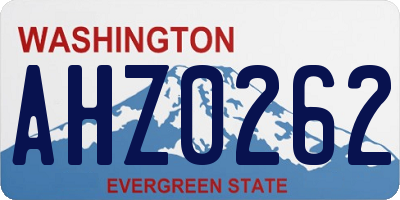 WA license plate AHZ0262