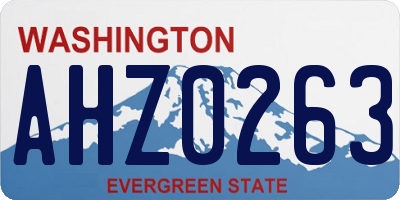 WA license plate AHZ0263