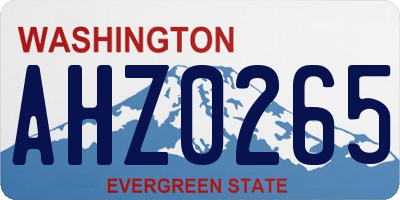 WA license plate AHZ0265