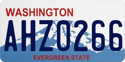 WA license plate AHZ0266