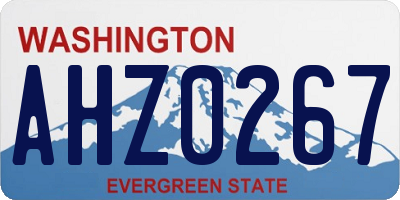 WA license plate AHZ0267