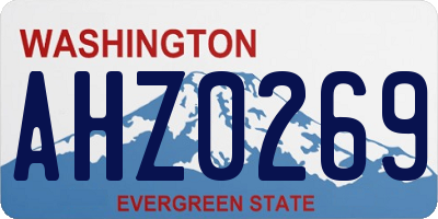 WA license plate AHZ0269