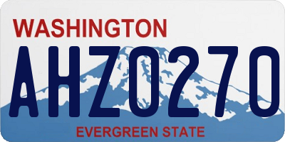 WA license plate AHZ0270