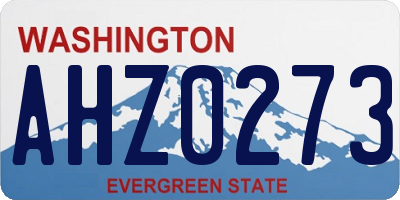WA license plate AHZ0273