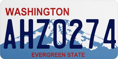 WA license plate AHZ0274