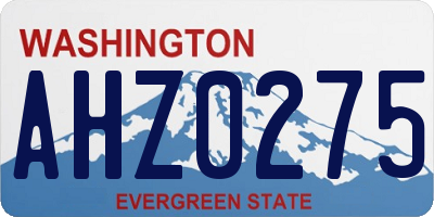 WA license plate AHZ0275