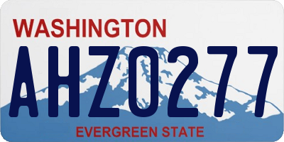 WA license plate AHZ0277