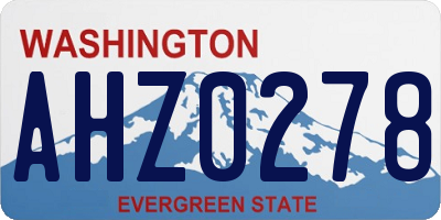 WA license plate AHZ0278