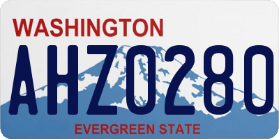 WA license plate AHZ0280