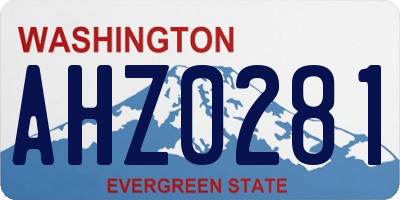 WA license plate AHZ0281