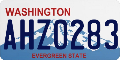 WA license plate AHZ0283