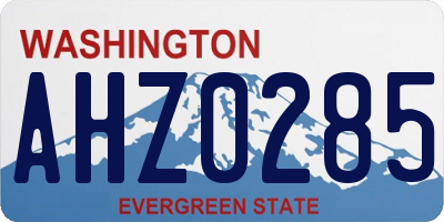 WA license plate AHZ0285