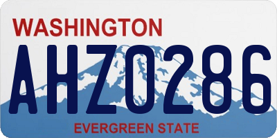WA license plate AHZ0286