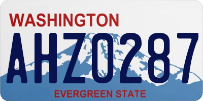 WA license plate AHZ0287