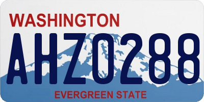WA license plate AHZ0288