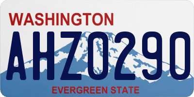 WA license plate AHZ0290