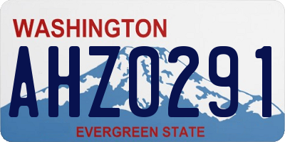 WA license plate AHZ0291