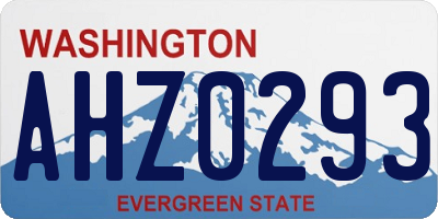 WA license plate AHZ0293